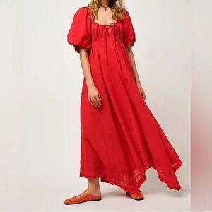Red Free People Maxi Dress